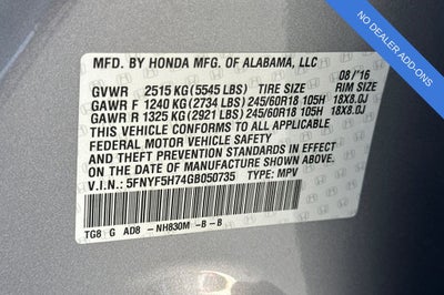2016 Honda Pilot EX-L w/Navigation