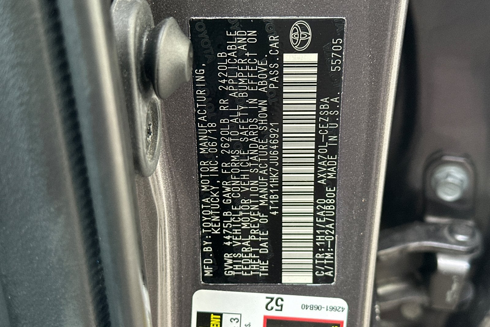 2018 Toyota Camry LE