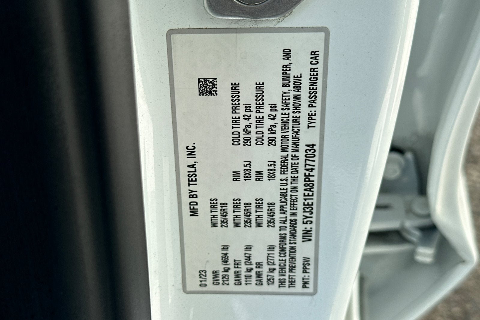 2023 Tesla Model 3 NA