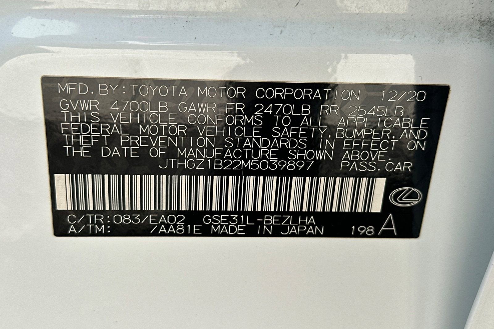 2021 Lexus IS IS 350 F SPORT