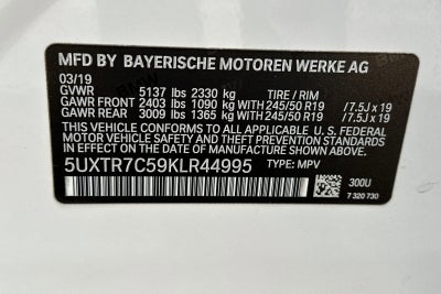 2019 BMW X3 sDrive30i