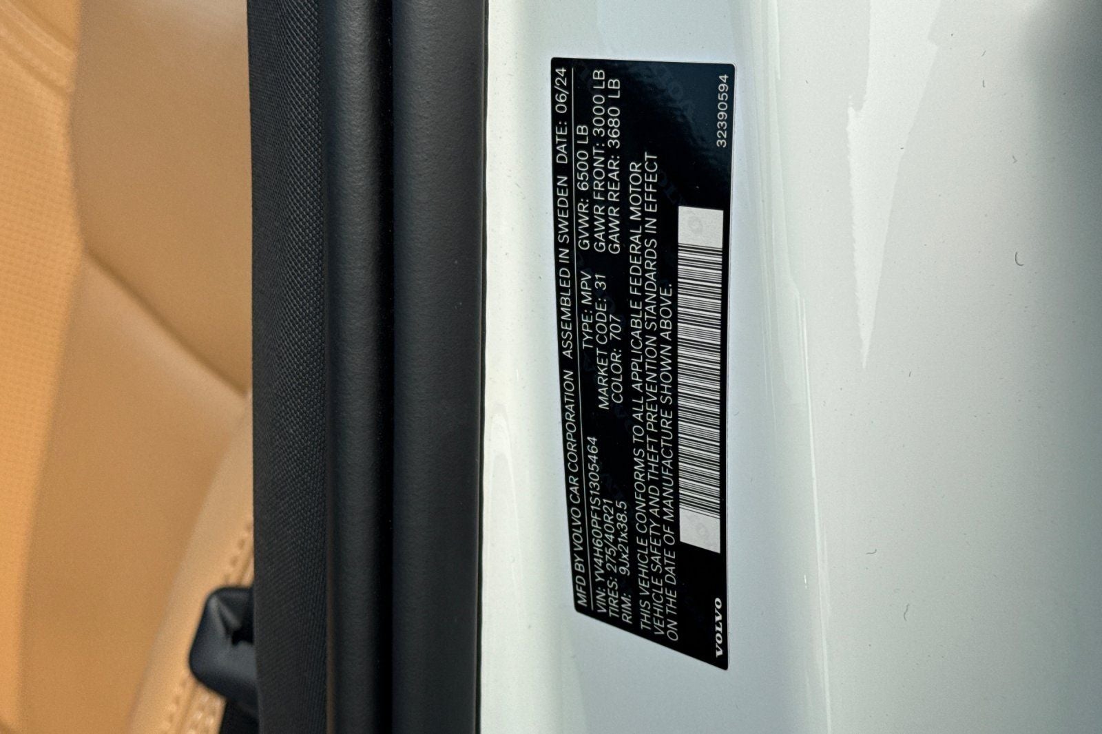 2025 Volvo XC90 Plug-In Hybrid T8 Ultra 7 Passenger